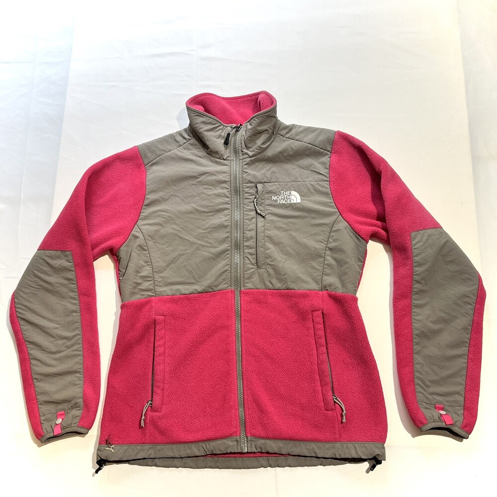 The North Face Denali Polartec Fleece Jacket Rambutan Pink Gray Small Womens